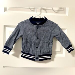 Joe Fresh Baby Toddler Navy Blue Bomber Jacket Button Up Size 12-18 months